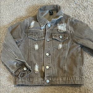 Kids Distressed Brown Denim Jacket